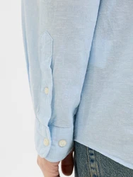 Jack & Jones Langarmhemd JJEBREEZE BAND SHIRT LS SN hellblau