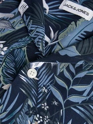 JACK & JONES Hemd JJEJEFF TROPICAL rauchblau/nachtblau/jade/weiß