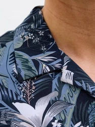 JACK & JONES Hemd JJEJEFF TROPICAL rauchblau/nachtblau/jade/weiß