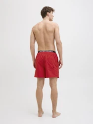 JACK & JONES Badeshorts 'JPSTMAUI' hellgrau/rot/schwarz