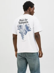 JACK & JONES T-Shirt 'JORPAROS EASTERSKETCH' champagner/dunkelorange/schwarz/weiß
