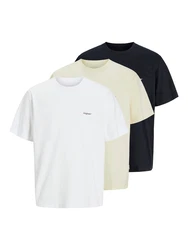 JACK & JONES T-Shirt 'JORPAROS EASTERSKETCH' champagner/dunkelorange/schwarz/weiß