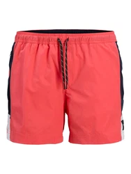 JACK & JONES Badeshorts JPSTMAUI koralle/schwarz/weiß