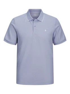 JACK & JONES Poloshirt JJEAUSTIN hellblau/weiß