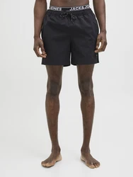 JACK & JONES Badeshorts 'JPSTMAUI' schwarz/offwhite
