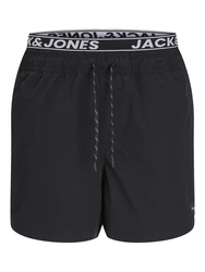 JACK & JONES Badeshorts 'JPSTMAUI' schwarz/offwhite