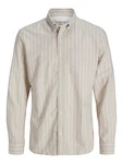 Jack & Jones Langarmhemd JPRBLUBrook OXFORD greige/dunkelgrau/weiß