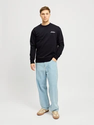 JACK & JONES Sweatshirt JJBEAU schwarz / weiß