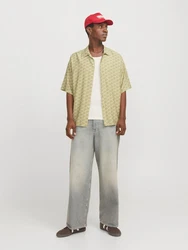 JACK & JONES Hemd grün/khaki/offwhite