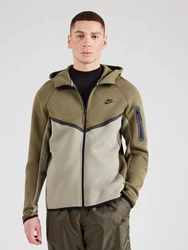 Nike Sportswear Sweatjacke 'TECH FLEECE' hellgrau/oliv/schwarz