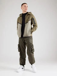Nike Sportswear Sweatjacke 'TECH FLEECE' hellgrau/oliv/schwarz