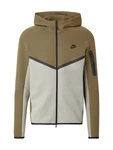 Nike Sportswear Sweatjacke 'TECH FLEECE' hellgrau/oliv/schwarz