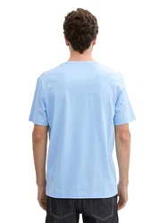 TOM TAILOR T-Shirt mit Frontprint hellblau/weiß