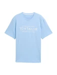 TOM TAILOR T-Shirt mit Frontprint hellblau/weiß