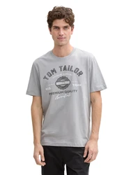 TOM TAILOR T-Shirt grau/dunkelgrau/weiß