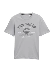 TOM TAILOR T-Shirt grau/dunkelgrau/weiß
