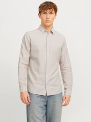 JACK & JONES Hemd 'JJEBREEZE' beigemeliert