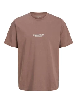 JACK & JONES T-Shirt JORVesterbro schoko/weiß