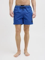 JACK & JONES Badeshorts 'JPSTMAUI' dunkelblau/grau/schwarz