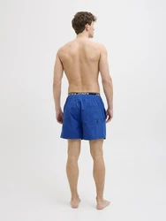 JACK & JONES Badeshorts 'JPSTMAUI' dunkelblau/grau/schwarz