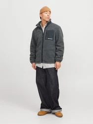 JACK & JONES Jacke 'JORVesterbro' dunkelgrau/weiß