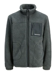 JACK & JONES Jacke 'JORVesterbro' dunkelgrau/weiß