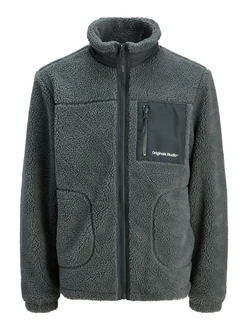 JACK & JONES Jacke 'JORVesterbro' dunkelgrau/weiß