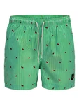 JACK & JONES Badeshorts 'JPSTMAUI' limette/karminrot/weiß