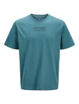 Jack & Jones Premium T-Shirt 'JPRBLUATLAS' cyanblau/rot/schwarz