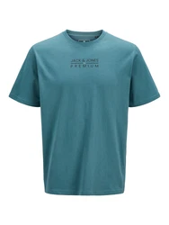 Jack & Jones Premium T-Shirt 'JPRBLUATLAS' cyanblau/rot/schwarz