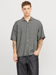 JACK & JONES Hemd hellbeige/schwarz