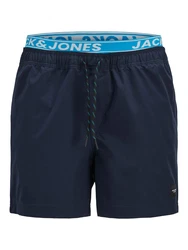 JACK & JONES Badeshorts JPSTMAUI marine/azur/weiß