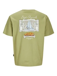 Jack & Jones T-Shirt JORISLINGTON goldgelb/oliv/schwarz/weiß