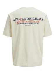 JACK & JONES T-Shirt JORISLINGTON marineblau/neonrot/wollweiß