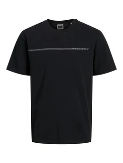 JACK & JONES T-Shirt 'JCOFusion' schwarz/weiß JACK & JONES T-Shirt 'JCOFusion' schwarz/weiß