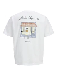Jack & Jones T-Shirt JORISLINGTON pastellgelb/flieder/schwarz/weiß