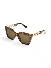 Sonnenbrille 'PCLOUISA' dunkelbraun / gold / schwarz