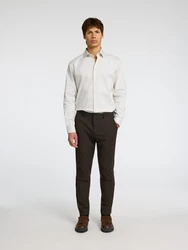 SELECTED HOMME Hemd Langarmhemd sand/weiß