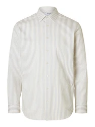 SELECTED HOMME Hemd Langarmhemd sand/weiß