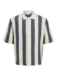 JACK & JONES Hemd 'JORTYLER' petrol / naturweiß