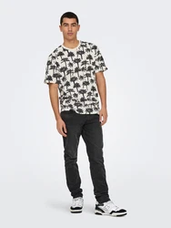Only & Sons T-Shirt 'ONSKYLEN' schwarz/weiß