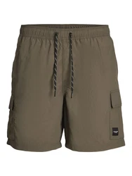 JACK & JONES Badeshorts JPSTNAXOS braunmeliert
