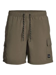 Badeshorts 'JPSTNaxos' braunmeliert / schwarz / wei
