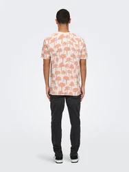 Only & Sons T-Shirt 'ONSKYLEN' mandarine/offwhite