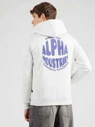 ALPHA INDUSTRIES Sweatshirt hellgrau/dunkellila
