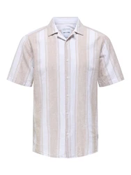 Only & Sons Hemd Caiden sand/weiß