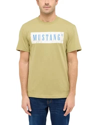 MUSTANG T-Shirt 'AUSTIN' blau/khaki/offwhite