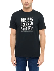 MUSTANG T-Shirt 'AUSTIN' schwarz/weiß