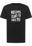 MUSTANG T-Shirt 'AUSTIN' schwarz/weiß