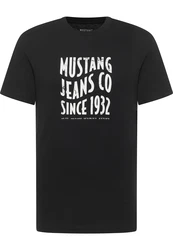 MUSTANG T-Shirt 'AUSTIN' schwarz/weiß